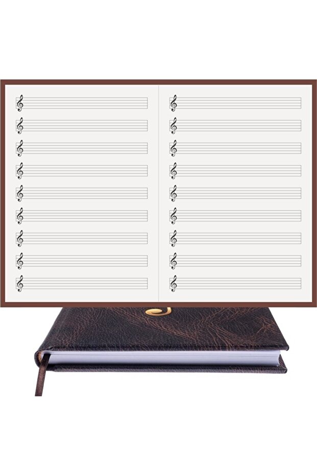 Music Notebook (LEFT KEY, DOUBLE CUT STRIPES) 100% Handmade, Hand Stitched - Coated Bound (A/5)