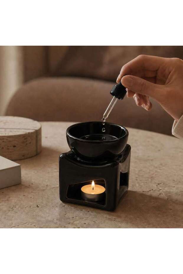 Dania Ceramic Oil Burner 8.5x10.5cm - Black