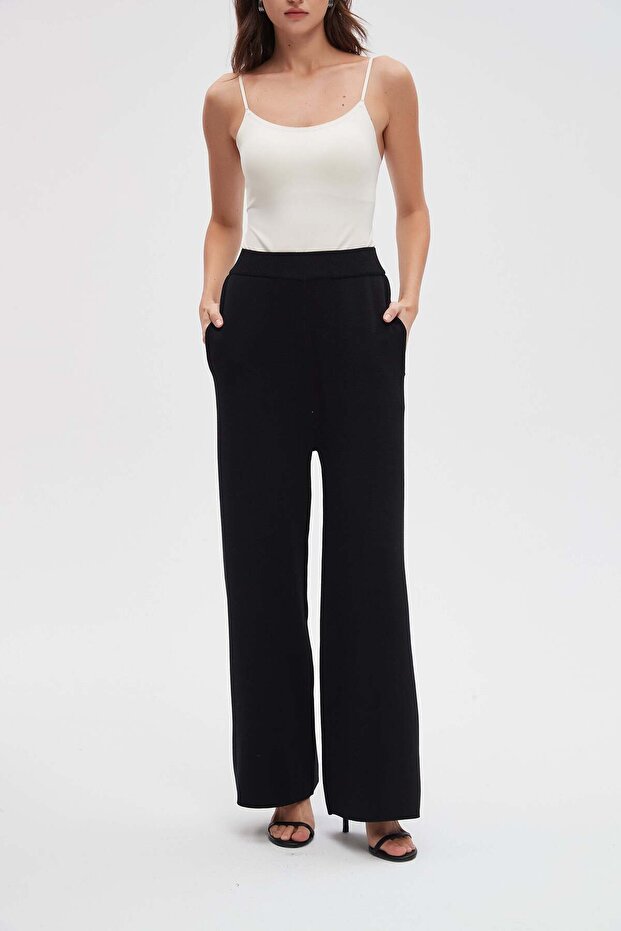 Solid Long Pants with Pockets - 2