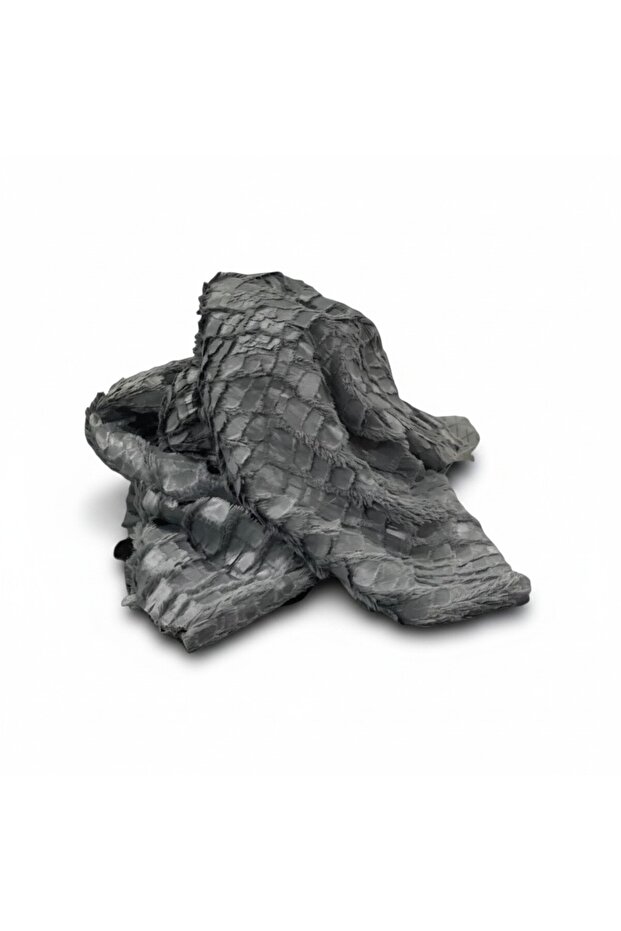 Zp Croco، قماش قطيفة رمادي أرنب مطبوع لا يسبب تساقط الشعر 100x150 سم، منسوجات منزلية