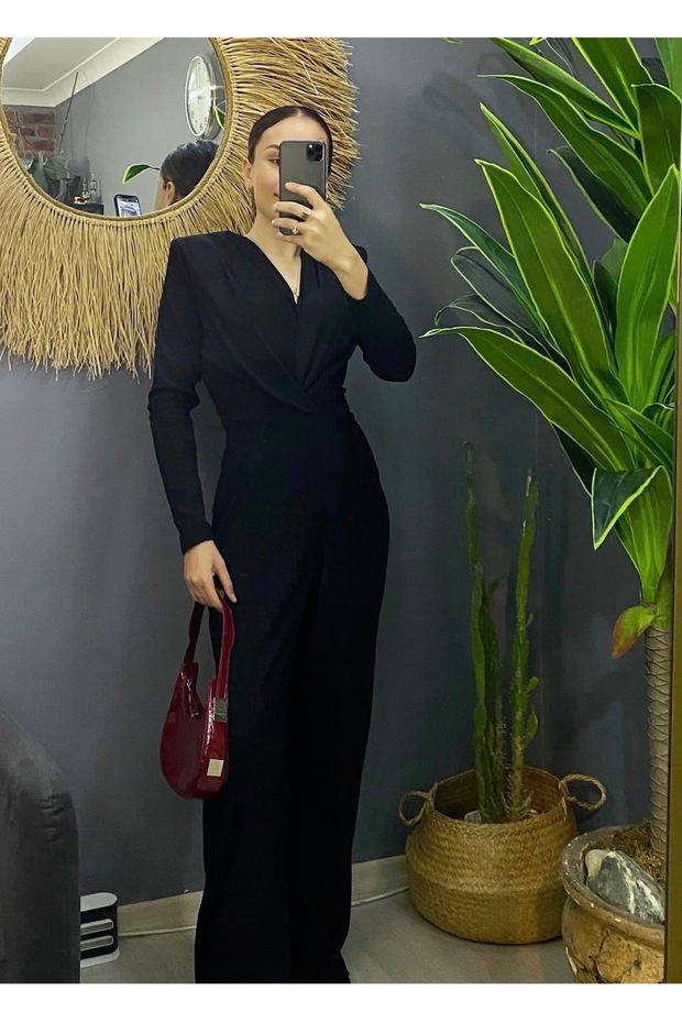 Black Long Sleeve Jumpsuit