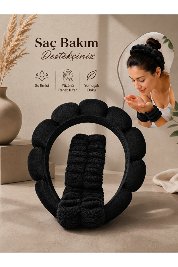 Crown and Wristband Face Washing Crown Used When Washing Face, Skin Care, and Spa