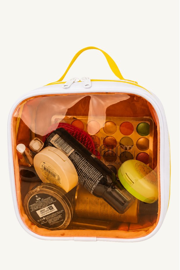 Orange Color Transparent Skin Care and Makeup Bag