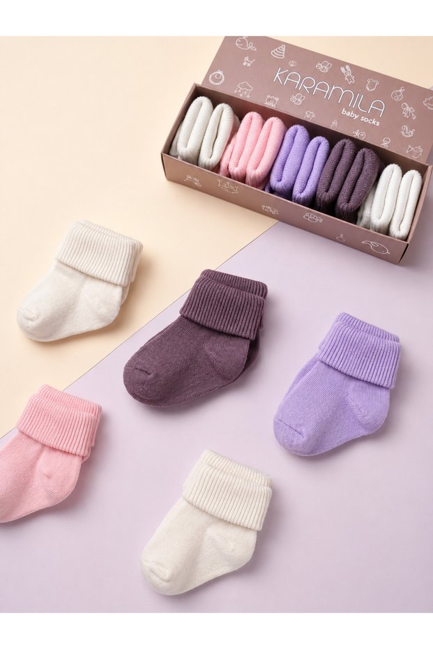 Set of 5 Baby Bamboo Seamless Socks - Newborn Socks - Baby Socks Baby Socks