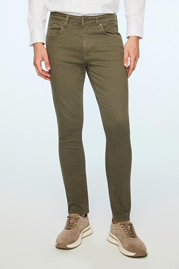 Men's Khaki Denim 5 Pocket Slim Fit Jean Jeans