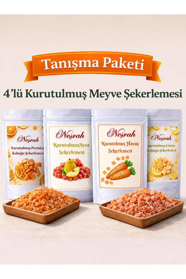 Dried Fruit Candy Introduction Pack 100Grx4 (Orange Peel, Lemon Peel, Carrot, Quince)