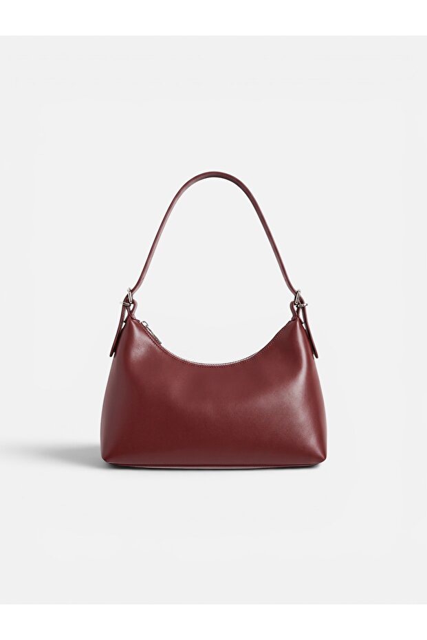 Burgundy Stylish and Elegant Hand and Shoulder Baguette Bag