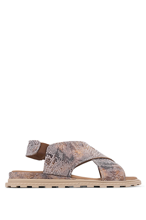 Women's Vegan Beige Flat Sandals