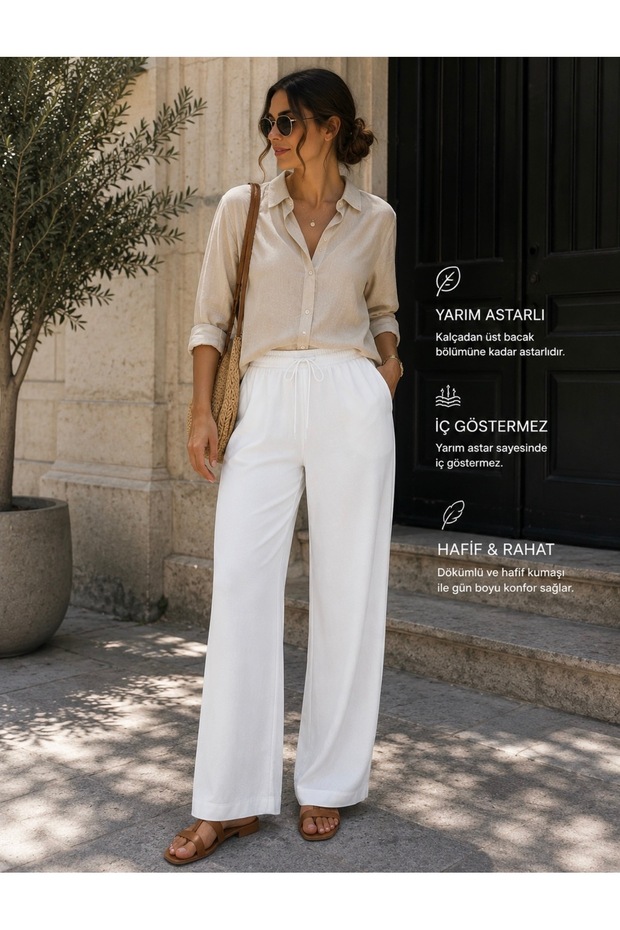 Linen Wide Leg Trousers