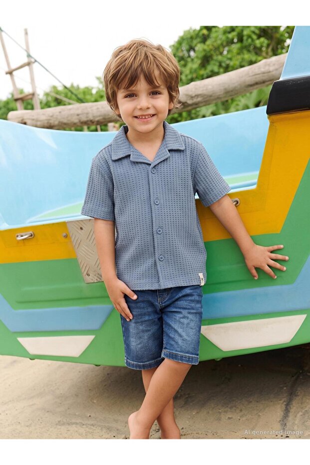 Lace-Up Basic 2-5 Years Old Capri - Blue
