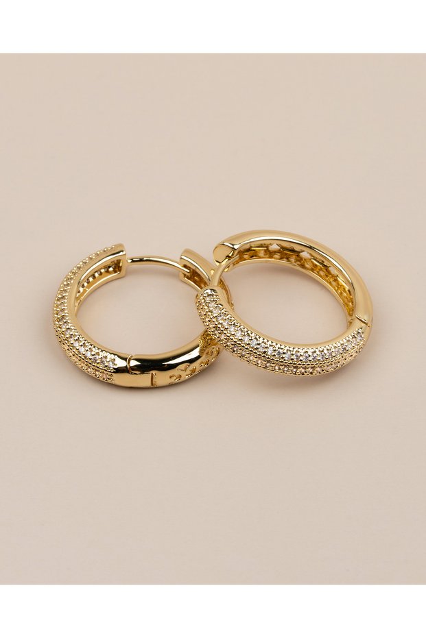Narelya Inlaid Zircon Stone Hoop Xuping Earrings
