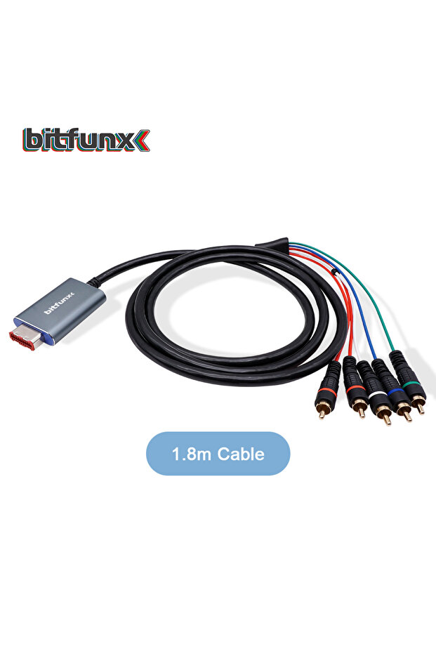 كابل فيديو مكون من مكون NGC من Bitfunx مكون من 5RCA YPbPr لجهاز Nintendo GameCube مخرج AV رقمي NGC H