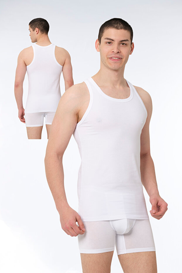 Men's Cotton Halter Collar Sportsman Lycra Undershirt 2-pack -1003