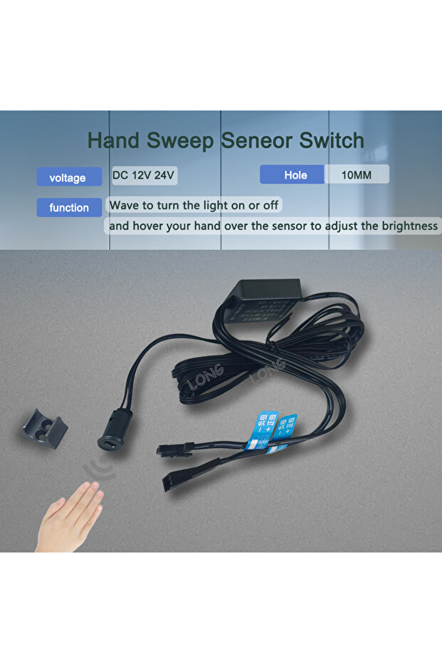 Hand Sweep Seneor Wardrobe LED Light Switch, Smart Infrared Induction Sensor for Single/Dual Door Ca