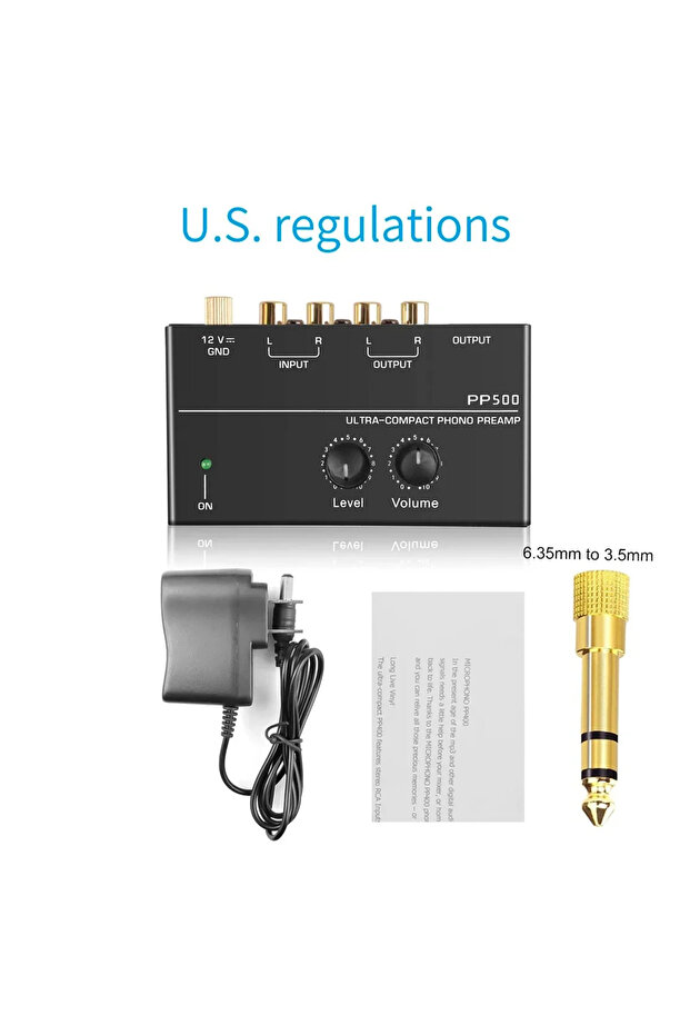 مضخم صوت بمحول أمريكي، مضخم صوت فونو، مضخم صوت مسبق مع تحكم في مستوى الصوت، RCA