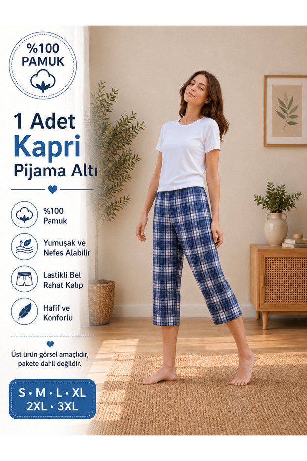 Women's Cotton Gold Series Seasonal Patterned and Body-Friendly Single Pajama Bottoms