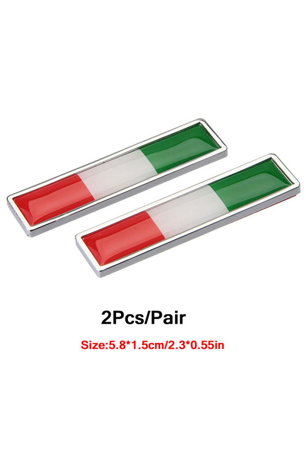 C0776 DSYCAR 2Pcs/Pair Car 3D Metal Italy Flag Emblem Badge Decals Sticker Car Exterior Accessories