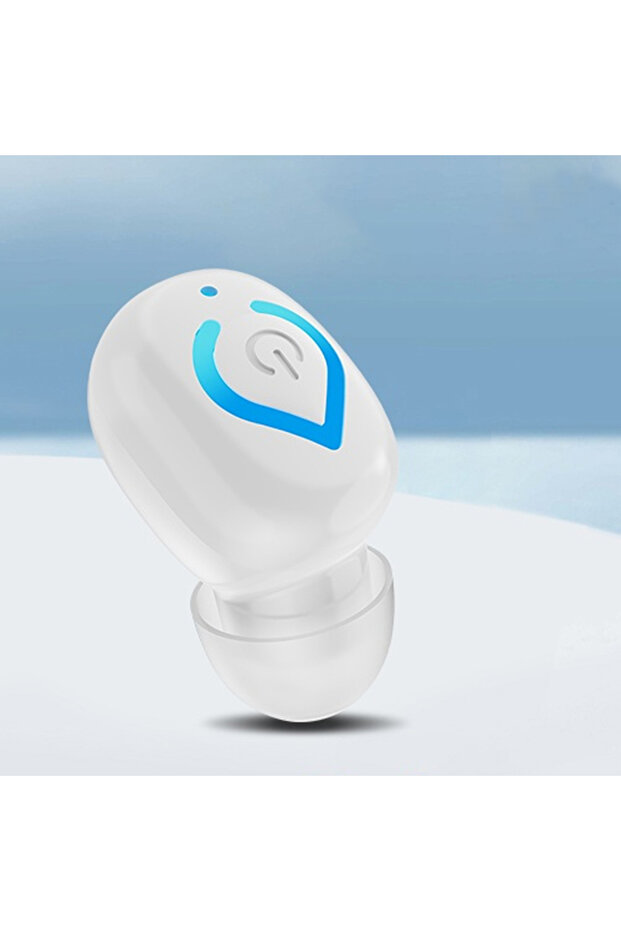 White Mini Wireless Bluetooth Headphones With Microphone In-ear Single Earphones Handsfree Noise Can
