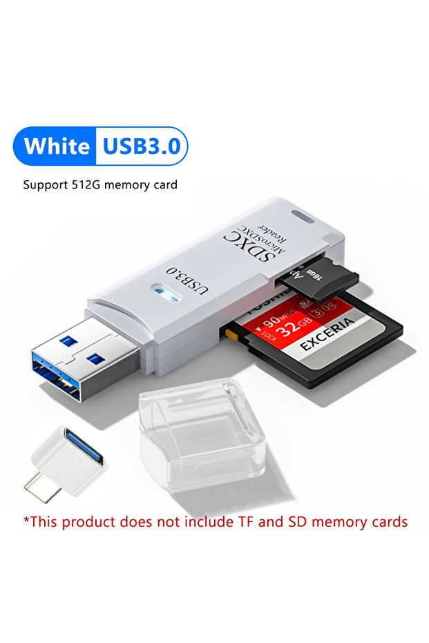 قارئ بطاقات USB 3.0 متعدد الوظائف 2 في 1 عالي السرعة يدعم بطاقات TF وSD