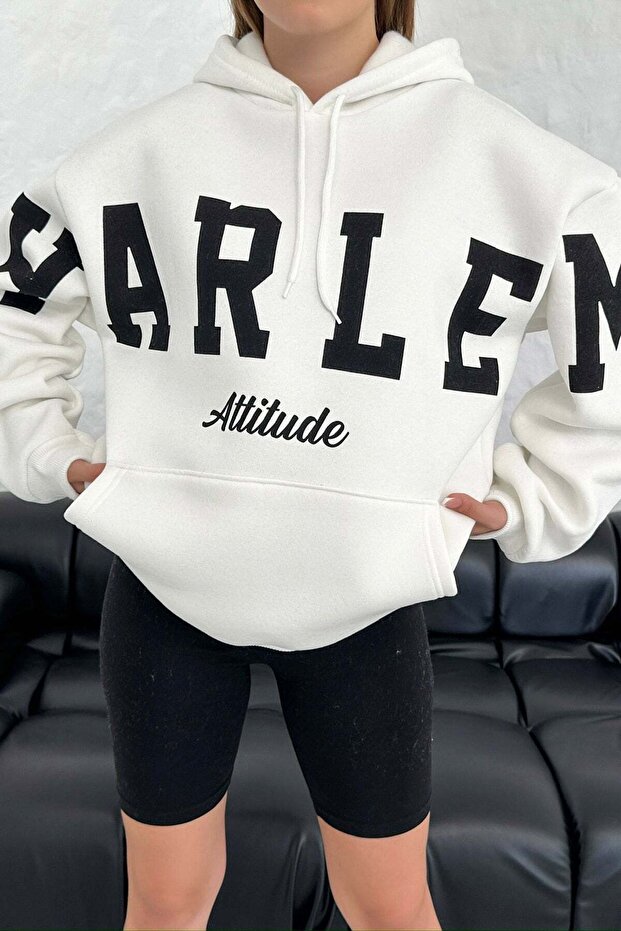 Harlem Printed Hooded Oversize Sweatshirt