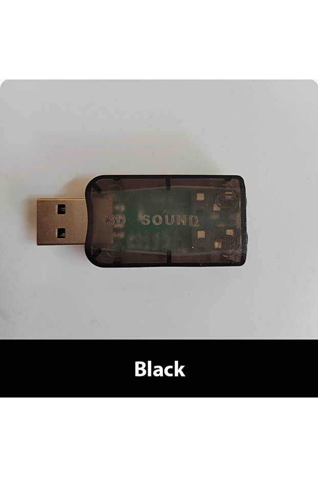 بطاقة صوت خارجية USB مستقلة بخمس قنوات صوتية 5.1 باللون الأسود لاستبدال PCI في أجهزة الكمبيوتر المحمولة