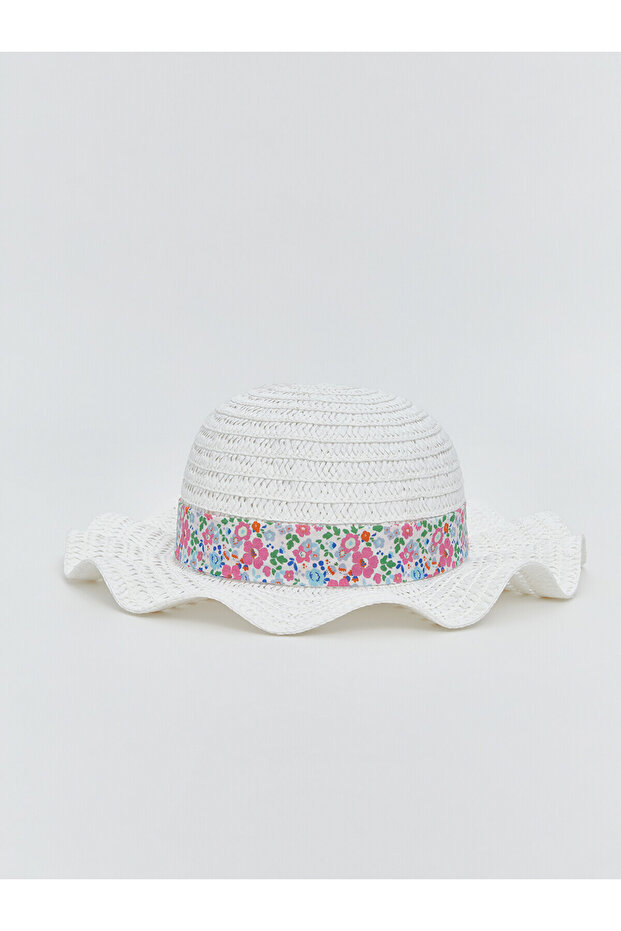 Nevavm Flower Patterned Girl's Straw Hat with a Difference