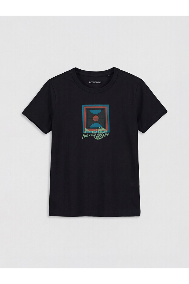 Original Oval Collar Printed Boy's T-Shirt