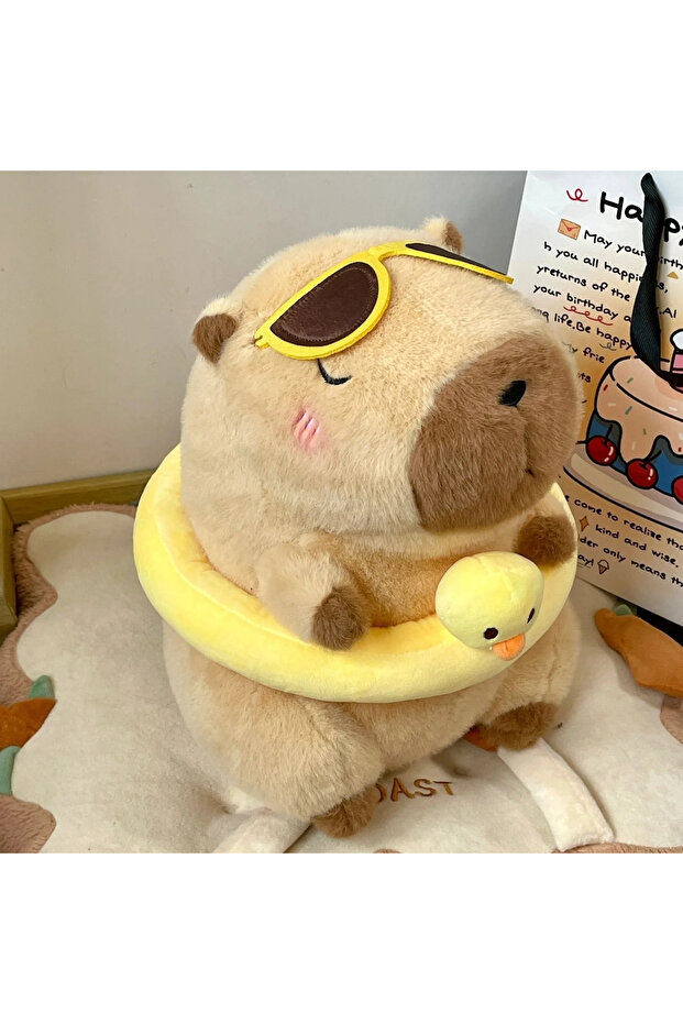 01 22CM New 21cm Capybara Plush Toy Simulation Capibara Anime Fluffty Toy Cute Animals Beach Style
