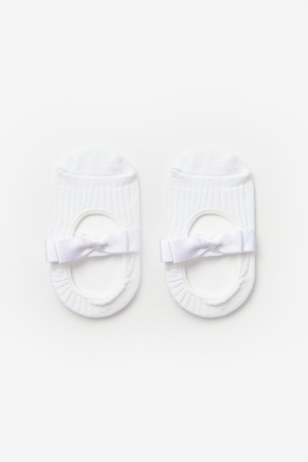 White Bowknot Girls' Ballerina Socks
