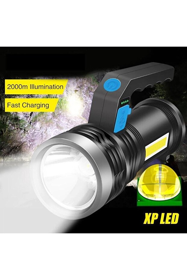 LED-P500 Portable LED USB Rechargeable Flashlight with Torch Waterproof Fishing Hunting Camping LED