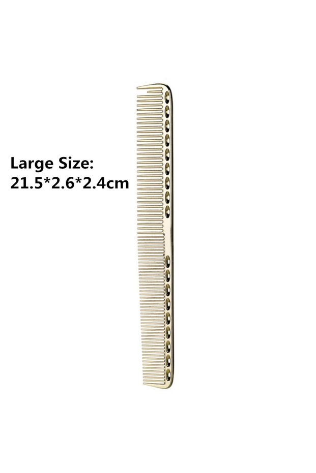 Large--gold Space Aluminuml Hair Comb Pro Hairdressing Combs Расческа Для Волос Hair Cutting Dying H