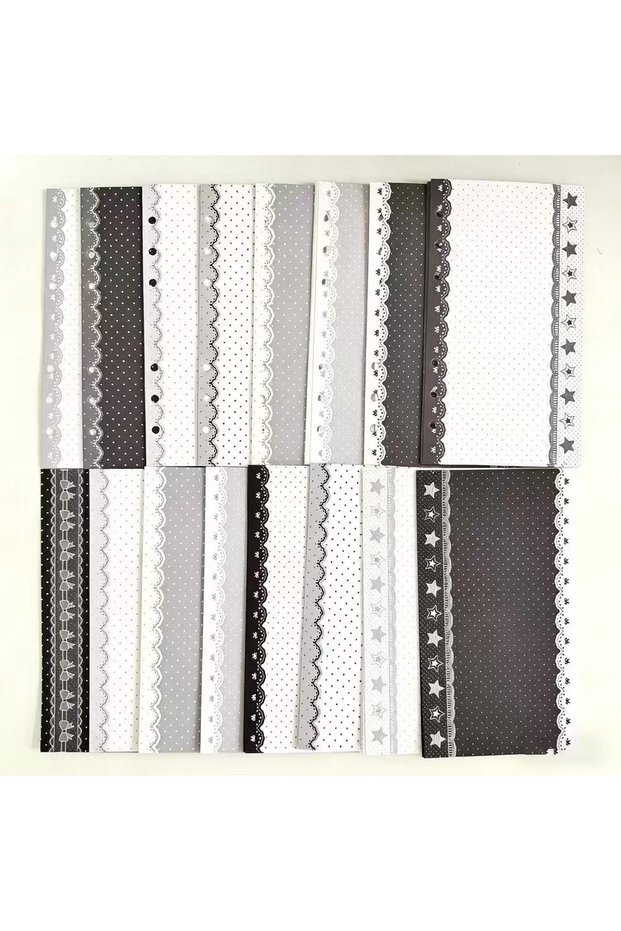 40PC Mix 40PC Mix Original A6per Black and White Lace Polka Dot Handbook Inner Page Paper Loose-leaf