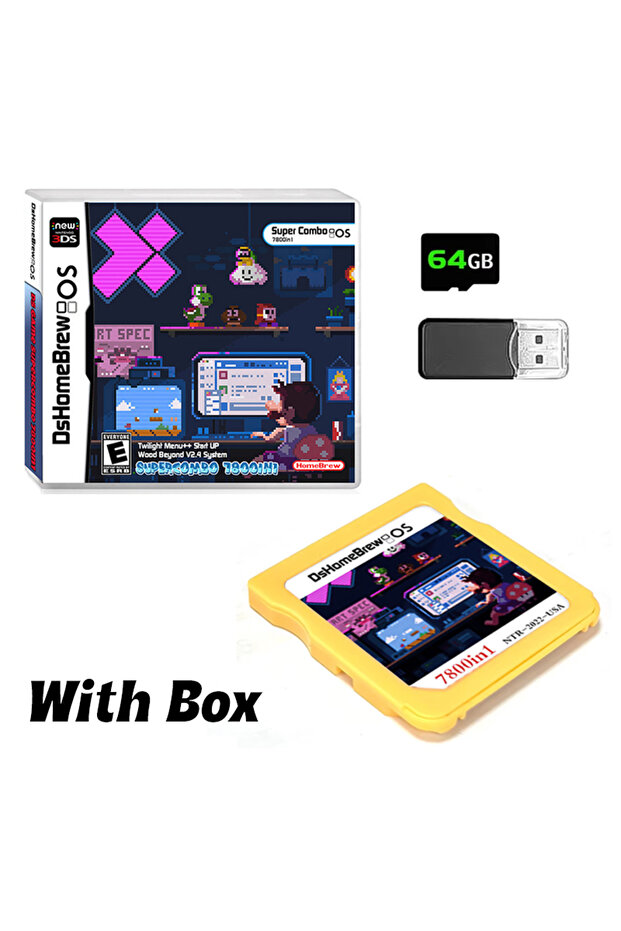 Gold With Box 7800 In 1 DS Card Game Collection R4 3DS Flash Card for NDSL NDSi 3DS 2DS Adapter Memo