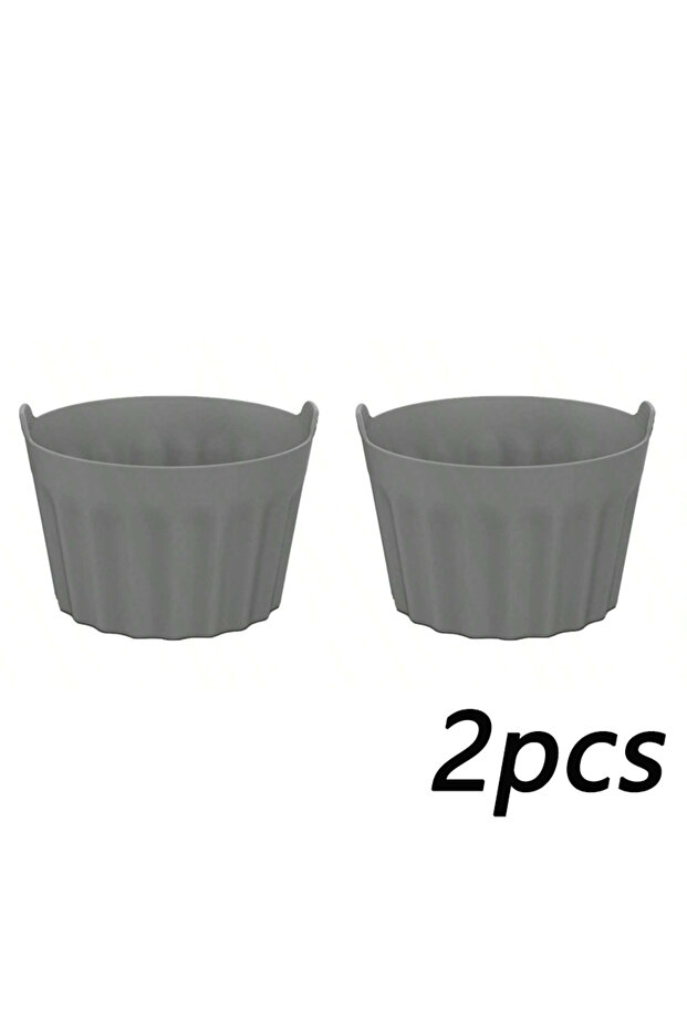 Grey 2pc 2/4/8Pcs Ramekins For Air Fryer Silicone Large Muffin Cases Nonstick Egg Poacher Silicone M