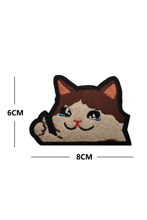 Embroidery 06 Luminous Ghost Cat,Cartoon Fabric Stickers Embroidery Hook and Loop Patches Glow in Da