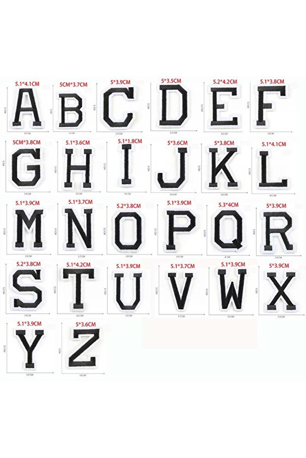 BlacK-A-Z 26PCS/Small A~Z Coloured Alphabet English Letters Clothes Stickers,Fabric Applique Iron On
