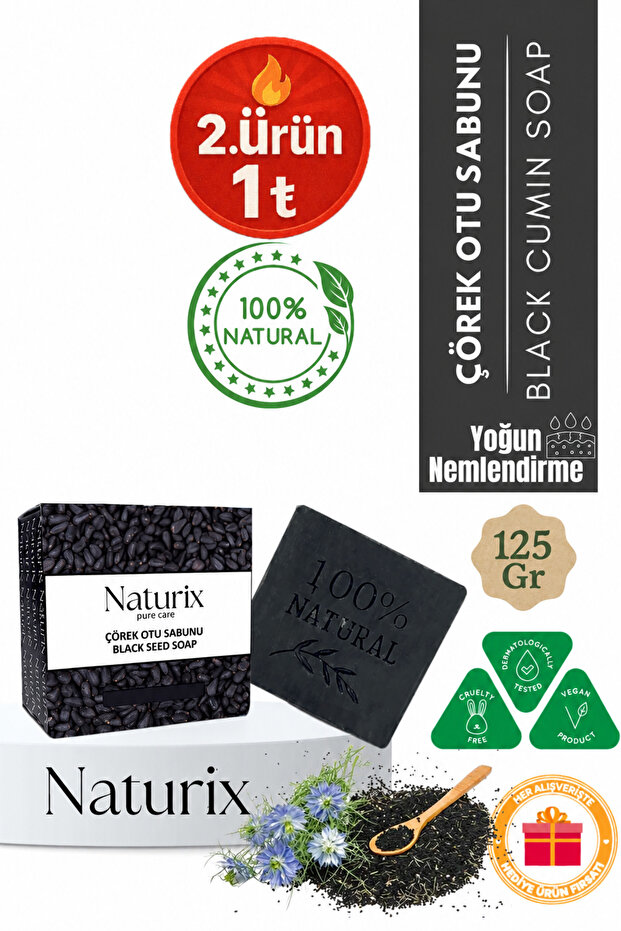 Black Cumin Oil Soap 125 Gr | Intensive Moisturizing and Foot Deodorizer
