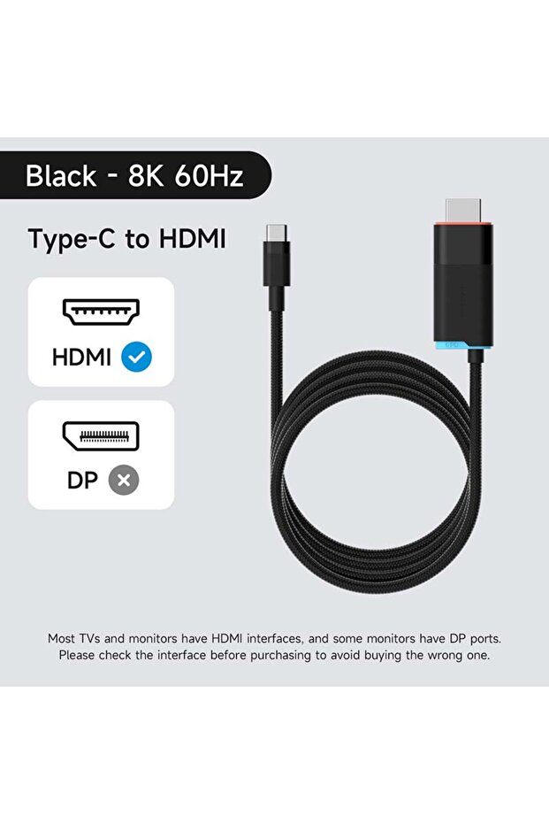 Black-8K60Hz HDR Hagibis Portable TV Dock for Switch/Switch2/OLED 4K@60Hz USB C to HDMI Cable Adapte