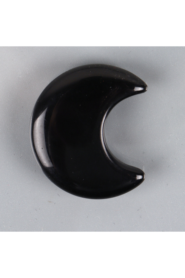obsidian Crystal Mini Moon Ornament Natural Stone Rose Quartz Hand Carved Chakra Feng Shui Healing M