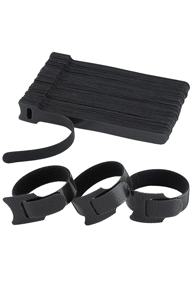 50pcs black 50pcs Releasable Cable Organizer Ties Mouse Earphones Wire Management Nylon Cable Ties R