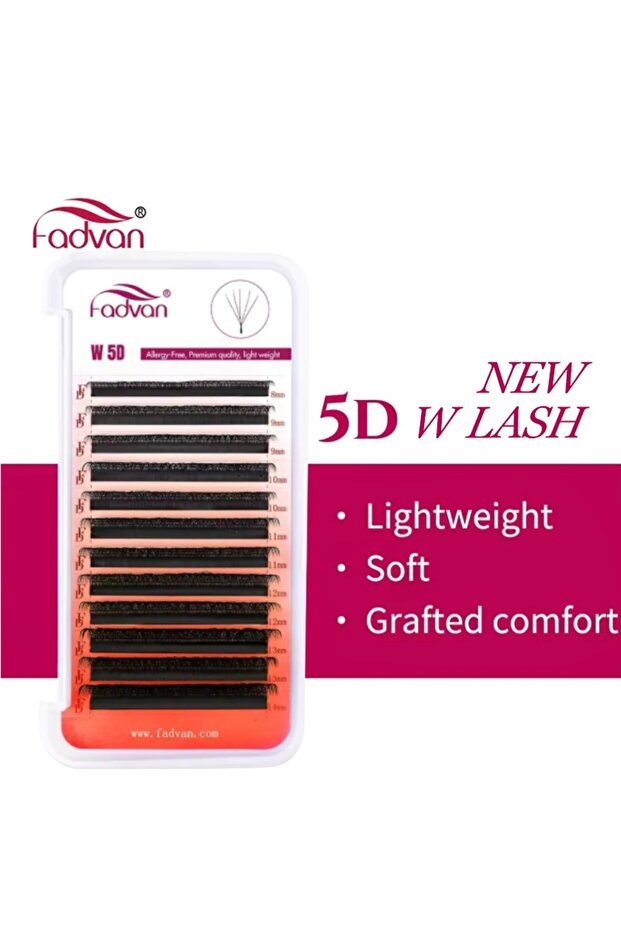 9mm D FADVAN C/D Curl 5D W Shape Eyelashes Extension Lightweight Faux Mink Lashes Soft Professional