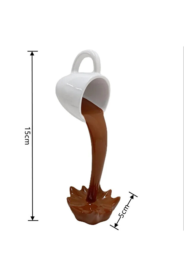 Brown Floating Spilling Coffee Cup Sculpture Kitchen Decoration Spilling Magic Pouring Splash Creati