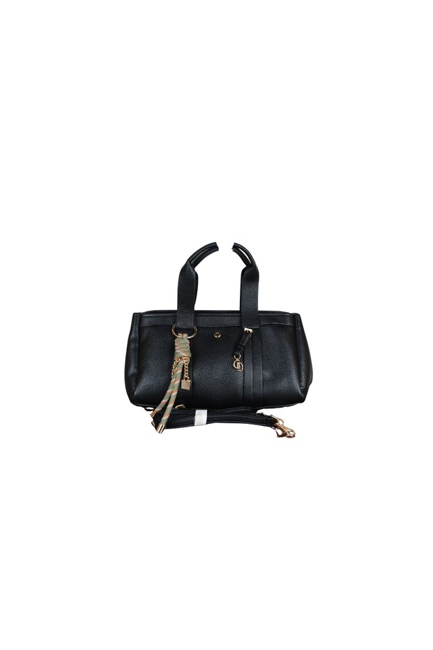 Duki Daso Black Accessory Detailed Hand and Shoulder Women's Bag | Summer T8508 Black Single Compartment Zipper g