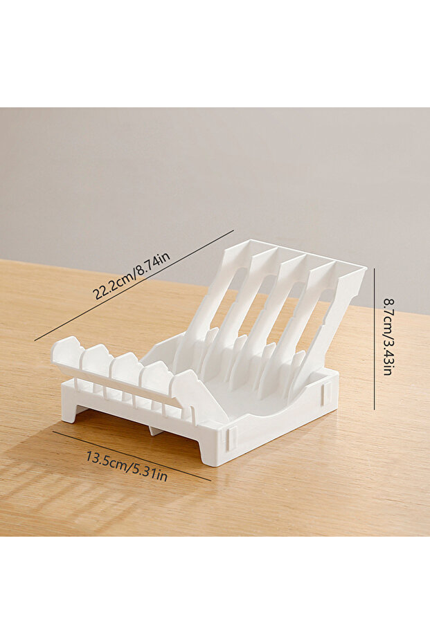 A Vertical Kitchen Dish Storage Rack and Plate Draining Organizer