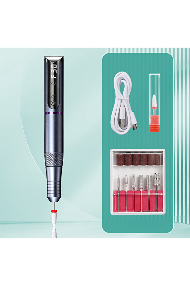 Usb-Type-C Df115-Ocean Blue Wireless Nail Drill Pen USB Nail File Polishing Pen Rechargeable Nail Dr
