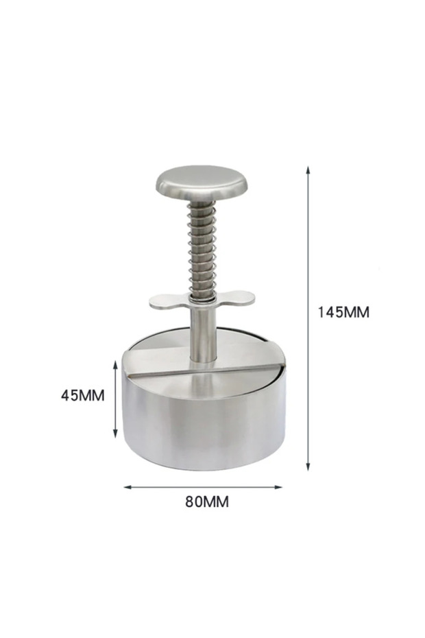 8cm 304 Stainless Steel Hamburger Meat Press Burger Patty Maker Mold Manual Cake Grill Meat Tool Bee