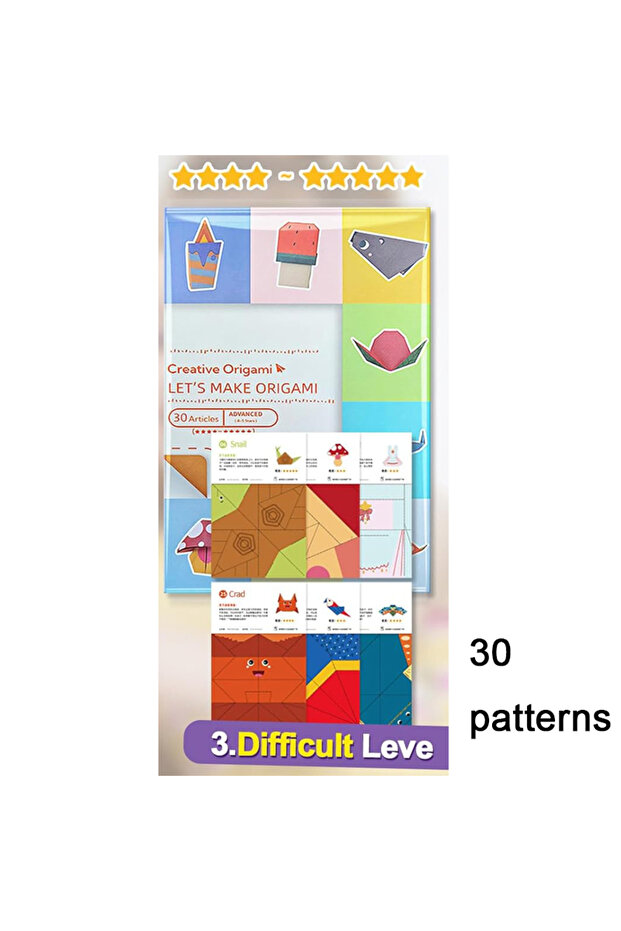 30 sheets Origami Kit 30/96 Sheets Origami Paper Craft Guiding Book DIY Art Craft Projects Supplies