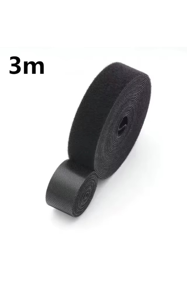 Black-3m 1/5M Cable Organizer Cable Management Wire Winder Tape Earphone Mouse Cord Management Ties