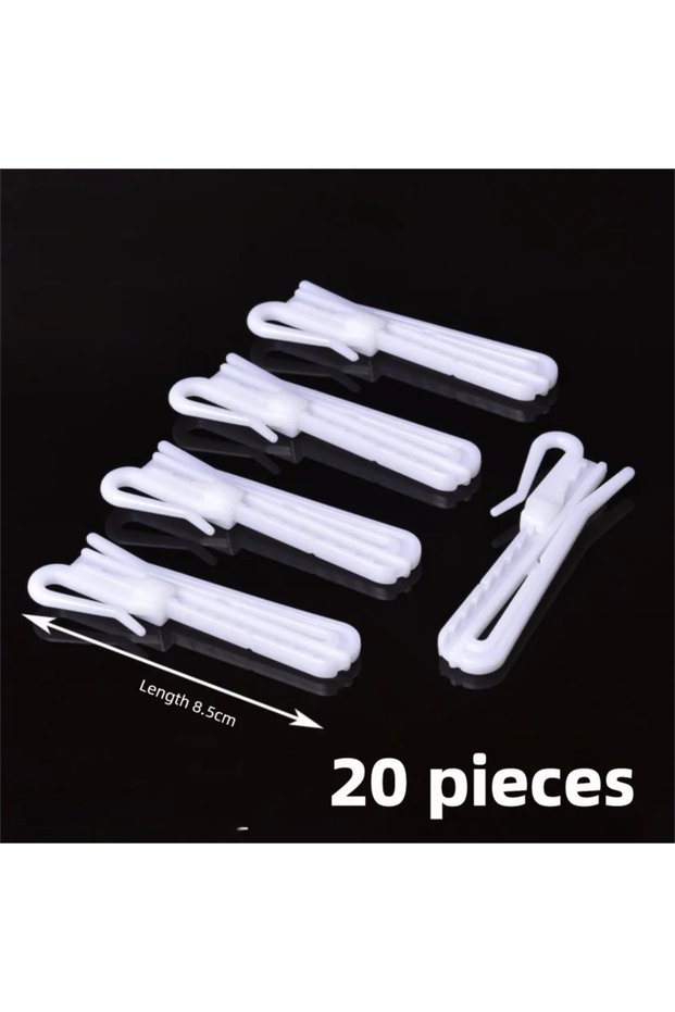 20 PCS 50 PCS Curtain Hanging Hooks Adjustable Hook Ring Window White Curtain Hook Holder for Home C