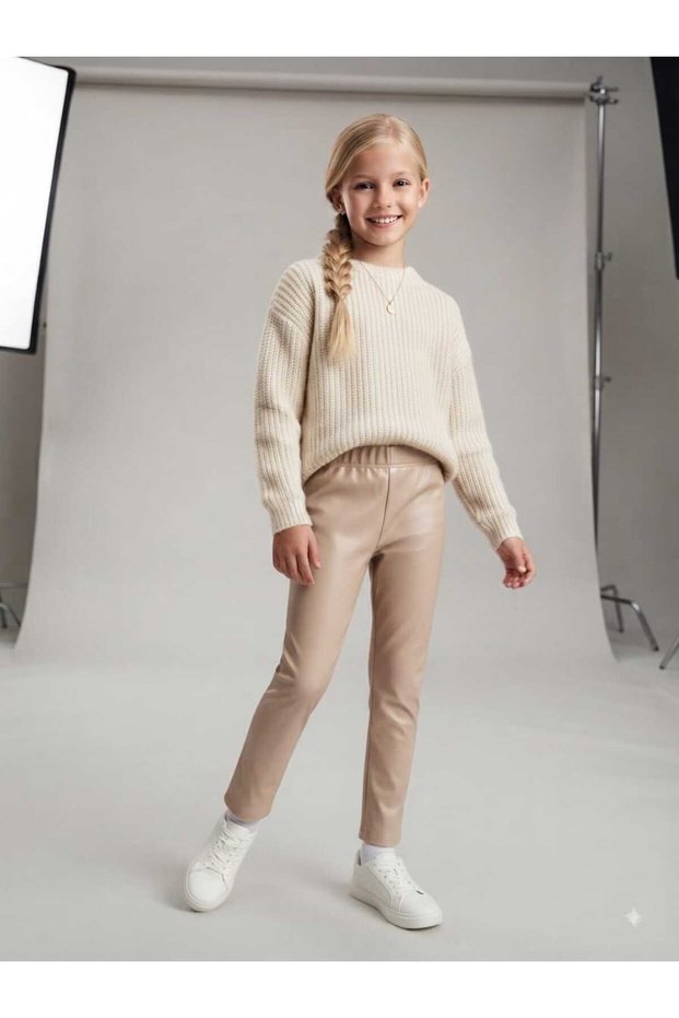 Girls' Faux Leather Leggings